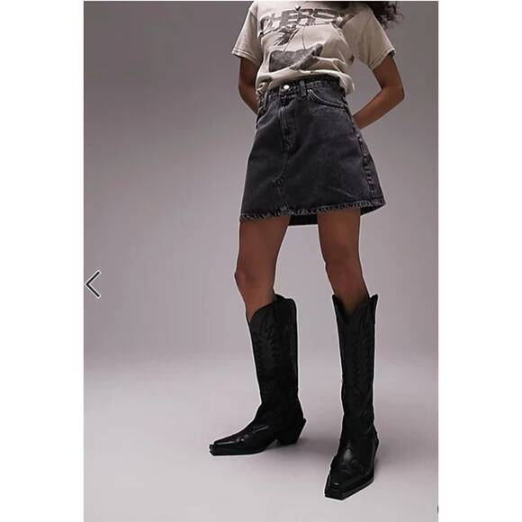 CLOSED Ibbie Dark Gray Denim Skirt- 28 MSRP $250 - Picture 1 of 16